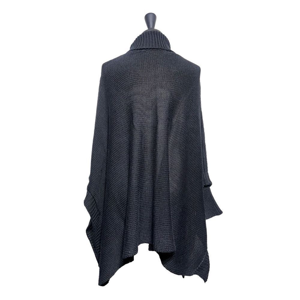 Turtleneck Black  Shawl Poncho Sweater One Size Fits Most